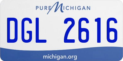 MI license plate DGL2616