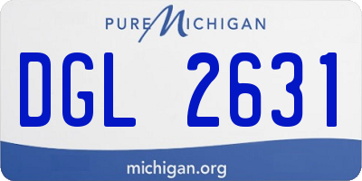 MI license plate DGL2631