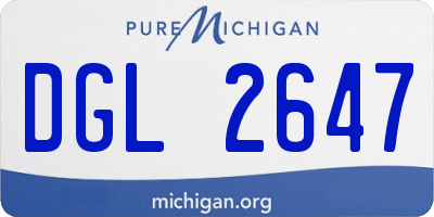 MI license plate DGL2647