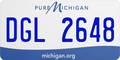 MI license plate DGL2648