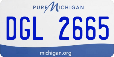 MI license plate DGL2665