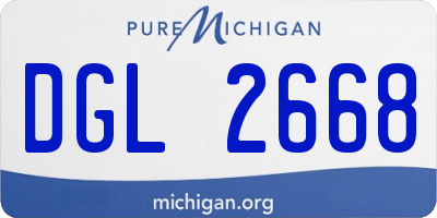 MI license plate DGL2668