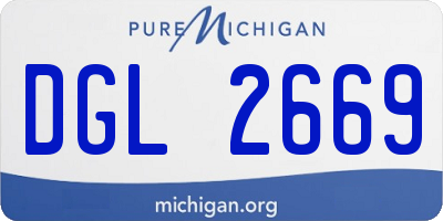 MI license plate DGL2669