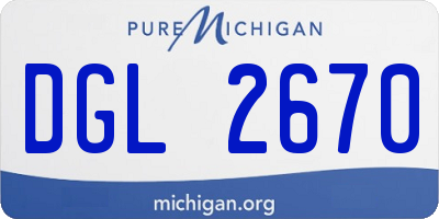 MI license plate DGL2670