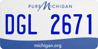 MI license plate DGL2671