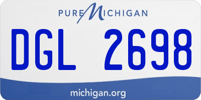 MI license plate DGL2698
