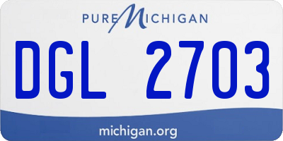 MI license plate DGL2703