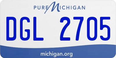 MI license plate DGL2705
