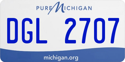 MI license plate DGL2707