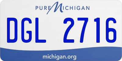 MI license plate DGL2716