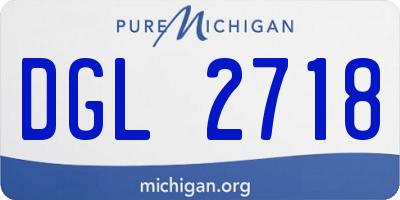 MI license plate DGL2718