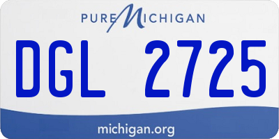 MI license plate DGL2725