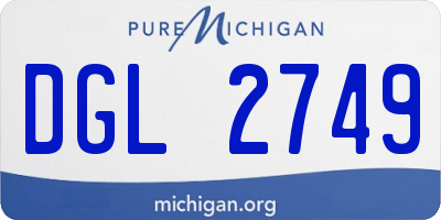 MI license plate DGL2749