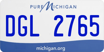 MI license plate DGL2765