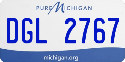MI license plate DGL2767