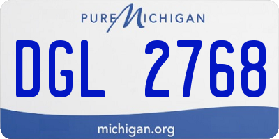MI license plate DGL2768