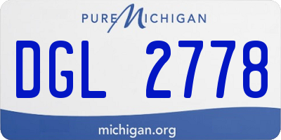 MI license plate DGL2778
