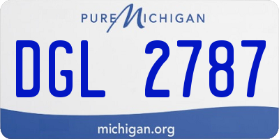 MI license plate DGL2787
