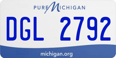 MI license plate DGL2792