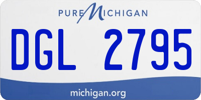 MI license plate DGL2795