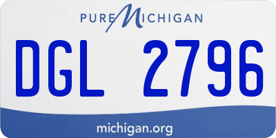 MI license plate DGL2796