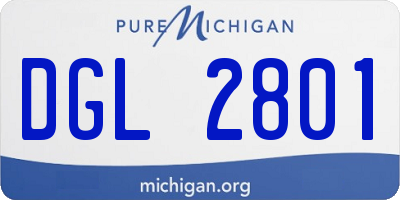 MI license plate DGL2801
