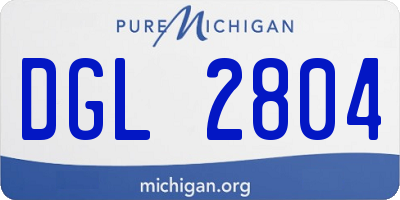 MI license plate DGL2804