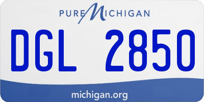 MI license plate DGL2850