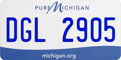 MI license plate DGL2905