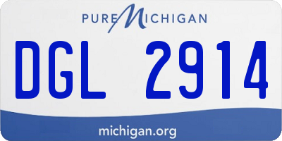 MI license plate DGL2914