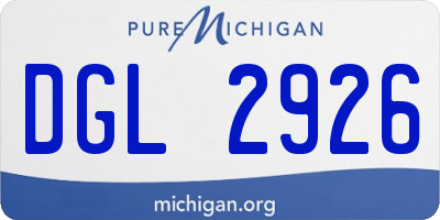 MI license plate DGL2926