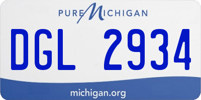 MI license plate DGL2934