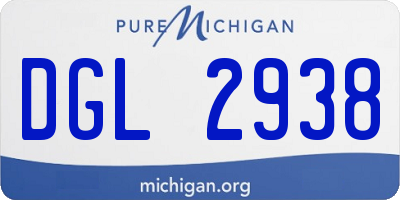 MI license plate DGL2938