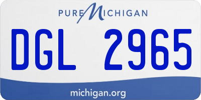 MI license plate DGL2965