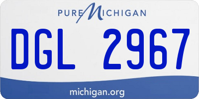 MI license plate DGL2967