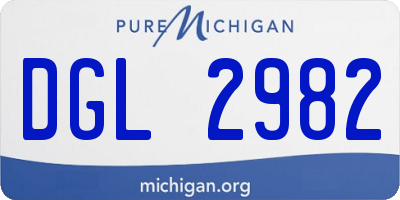 MI license plate DGL2982