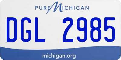 MI license plate DGL2985