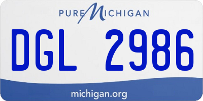 MI license plate DGL2986