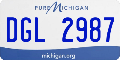MI license plate DGL2987