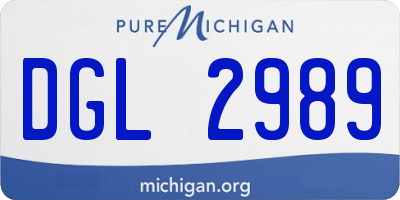 MI license plate DGL2989