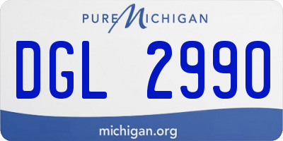 MI license plate DGL2990