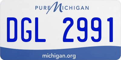 MI license plate DGL2991