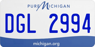 MI license plate DGL2994