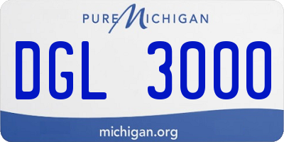 MI license plate DGL3000