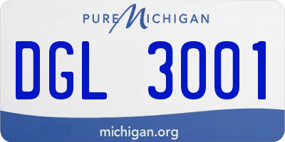 MI license plate DGL3001
