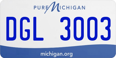 MI license plate DGL3003