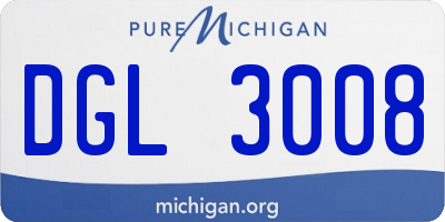 MI license plate DGL3008