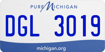 MI license plate DGL3019