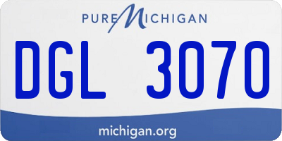 MI license plate DGL3070