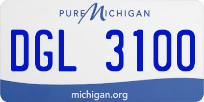 MI license plate DGL3100